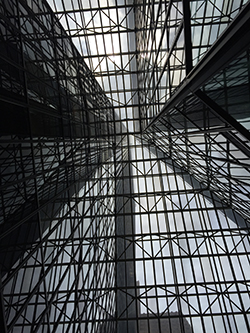This view is looking up within the Penzoil Place buildings.
